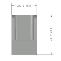 50-210-3SS MODULAR SOLUTIONS 120 GRAY NYLON PULL HANDLE STAINLESS STEEL HARDWARE 26MM X 137MM X 41MM